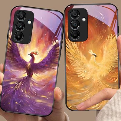 Feuerphönix Hohe Gangart Für Samsung Galaxy A15 5G 54 4G 51 50 24 35 90 71 12 51 53 52S 80 22 34 Schwarze Gehärtetes Glas Handyhülle