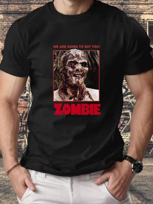 ZX 2026 New Years New Mens Outdoor Casual Short Sleeved Tshirt Zombie Series Theme Print Horror Zombie Movie Ah Good