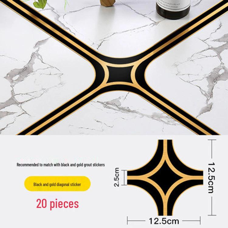 Waterproof Decorative Edge Strips: Self-Adhesive, Wear-Resistant Gilded Line Stickers for Living Room Floor Tiles and Home Gaps.