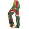 Women's Christmas Print Plush Pants Cozy Casual Pajama Bottoms for Holiday