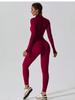 Women's Zipper Long Sleeved Tight Fitting High Elasticity Jumpsuit, Sports Yoga Pants, Slim Fit, Comfortable and Skin Friendly.