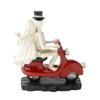 Resin Skeleton Figurine Skeleton Couple Ornament Skeleton Couple Figurine Riding Motorcycle Sculpture for Halloween Mantel Decor