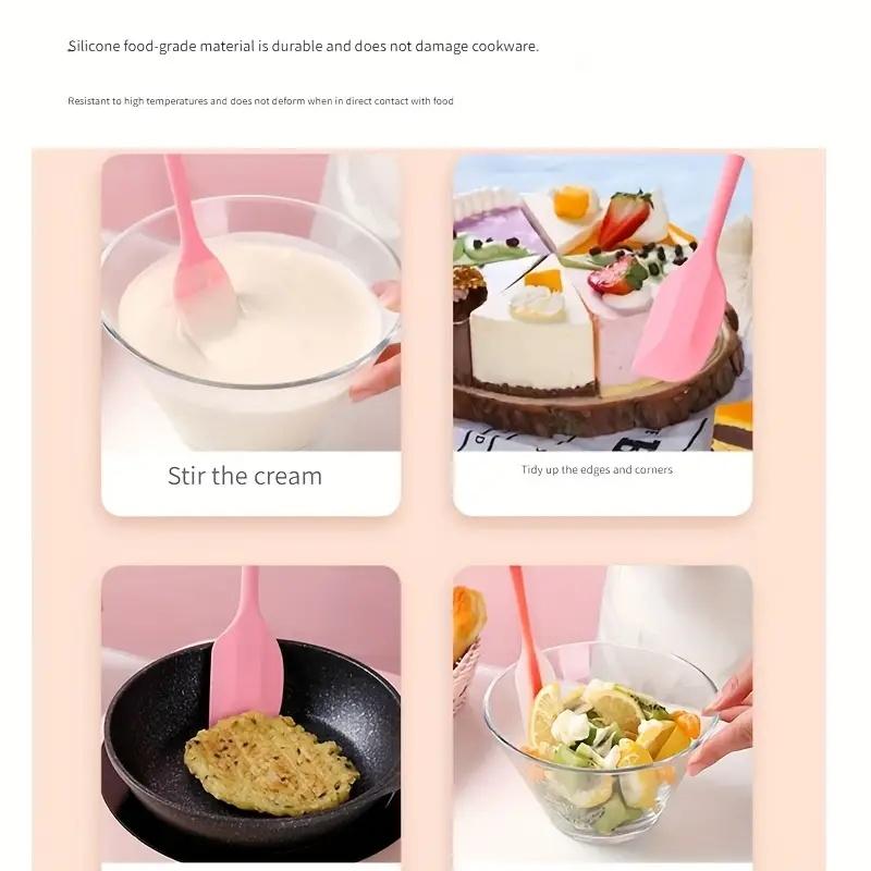 5-teiliges Buntes Silikon Küchenutensilien-Set Großer Schaber Kleiner Schaber Mixer Ölpinsel Langer Pfannenwender Farbe Backen Küchenwerkzeuge
