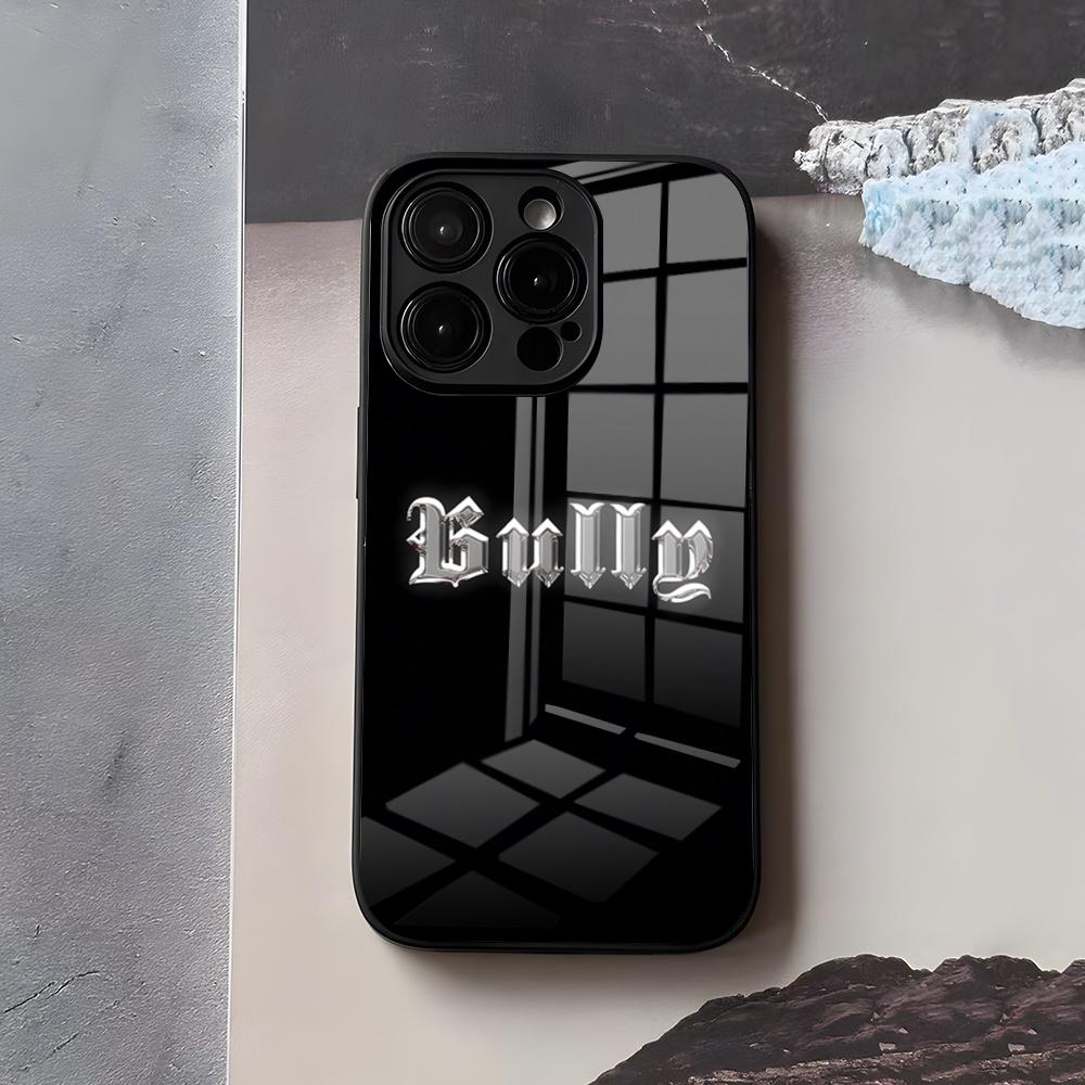 

Чехол для телефона Kanye West Bully для iPhone 17 Air 16 E Pro Max 15 14 13 Mini 12 Pro 11 Max Plus Черная стеклянная крышка iPhone 14ProMax