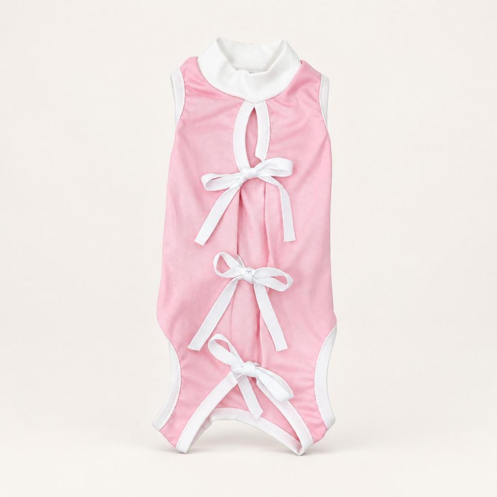 Pet Clothing AntiLicking Sleeveless Cat Recovery Garment with Tie Closures Safeguarding