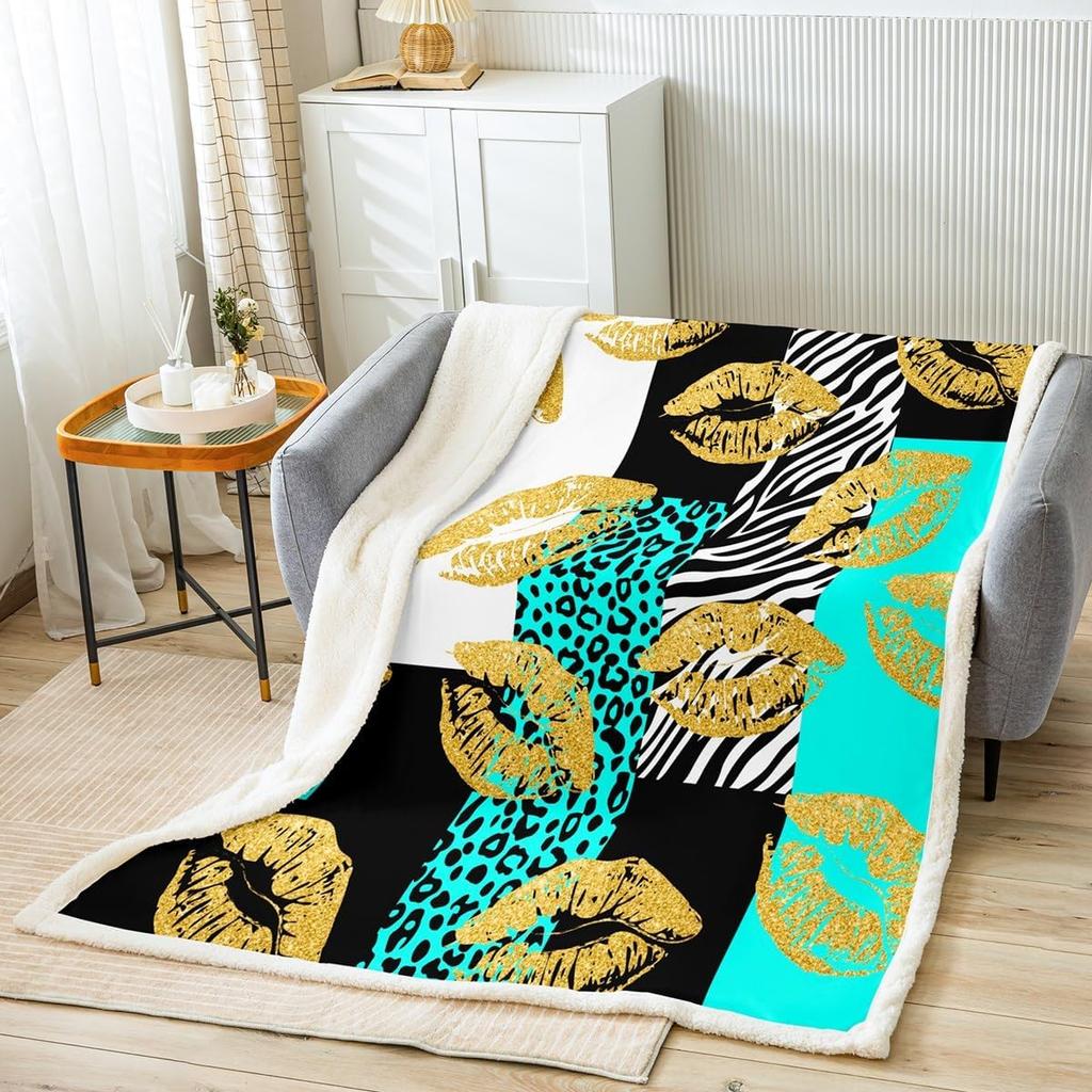 Red leopard zebra print blanket bold animal pattern soft throw modern home decor stylish bedroom bedding fashion design textile