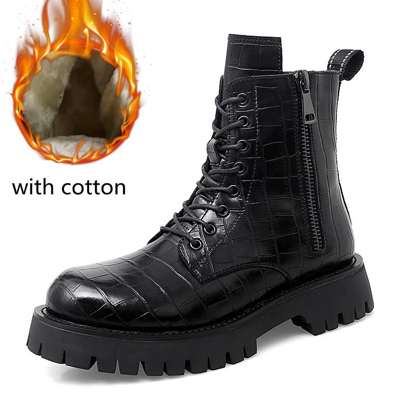 Designer Men's Fashion Party Banquet Wear Autumn Winter Boots Tide Platform Shoes Cowboy Ankle Boot Original Leather Botas