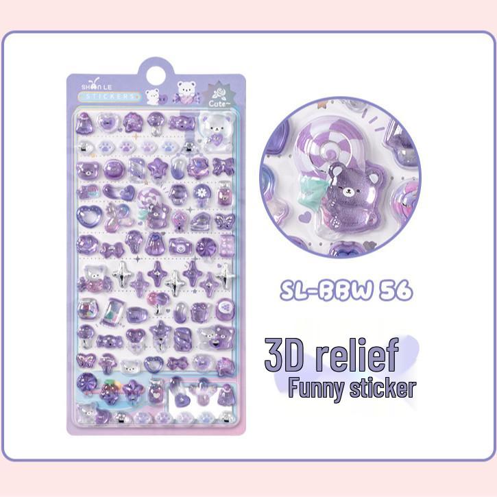 Popular 3D Animal Cartoon Crystal Stickers for Kids' Phone Cases