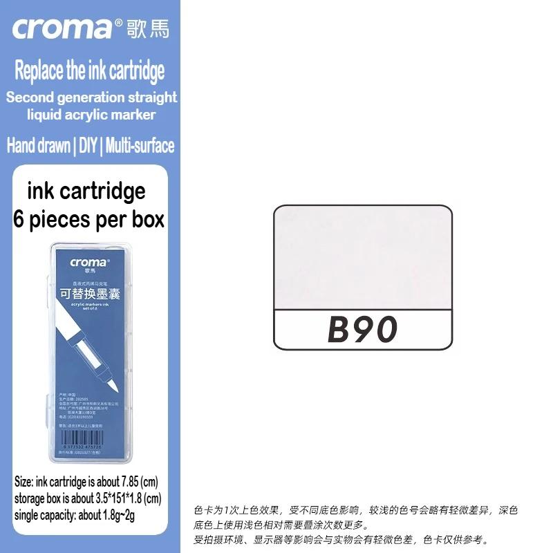 Croma 160/24 Color Replaceable Ink Refill Liquid Soft Tip Acrylic Marker Non Toxic Waterproof School Office Supplies Stationery