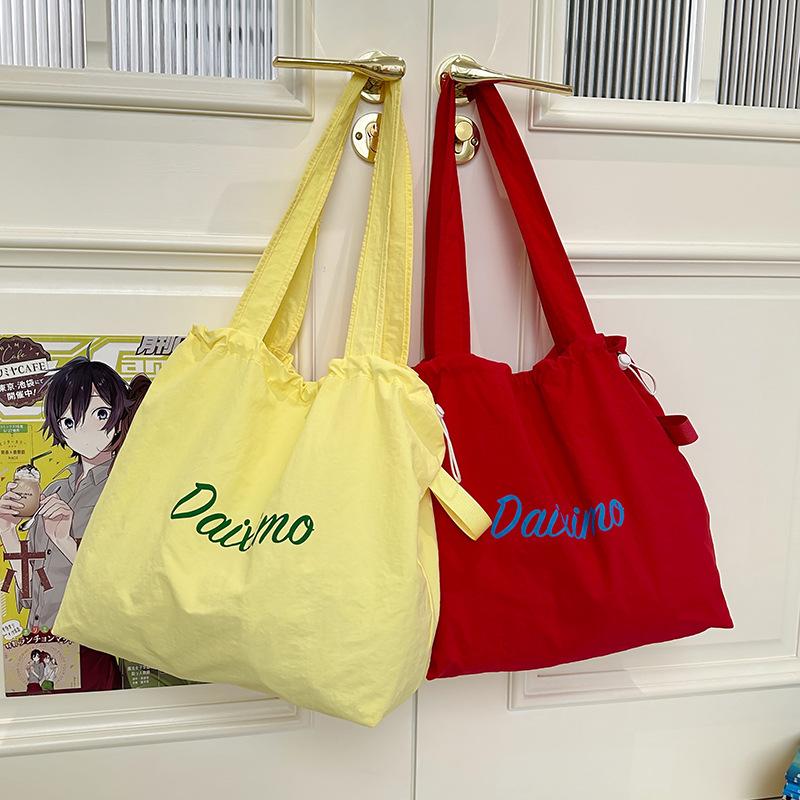 Korean Version of New Letter Printing Casual Large Capacity Tote Bag Light Travel Versatile Lazy Style One Shoulder Stray Bag