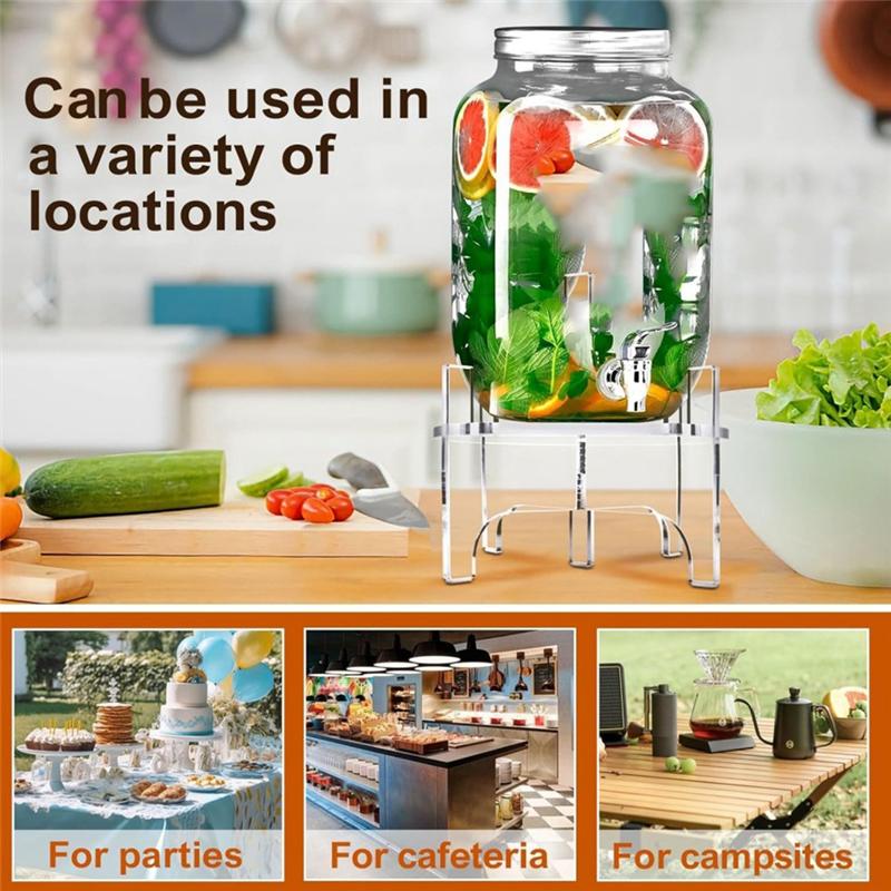 ABZC-Acrylic Beverage Dispenser Stand Only, Fit Glass Drink Dispenser And Water Jug Holder, Plant Stand