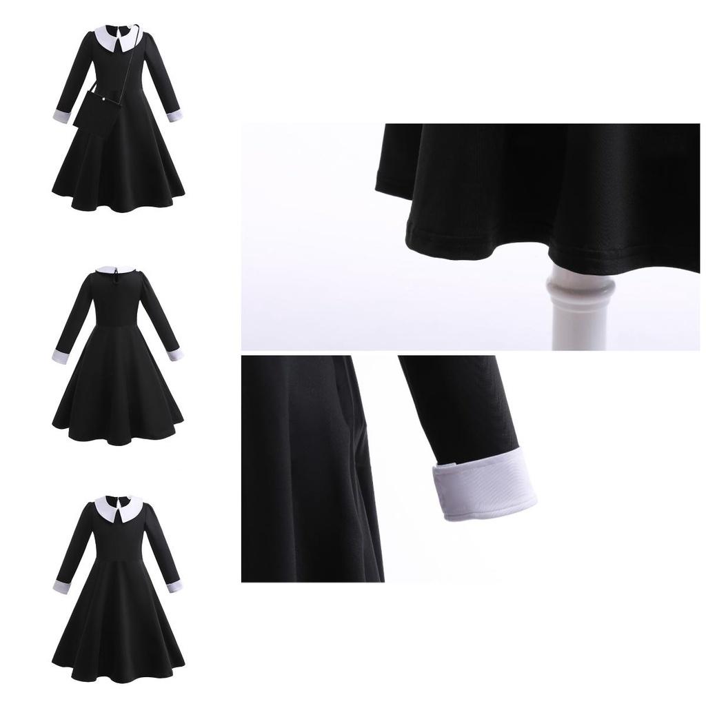New Kids Long Sleeve Dress Adam's Family Cosplay Princess Style