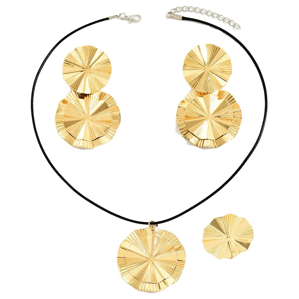 Cercei hip-hop personalizați pentru femei, set colier, cercei cu șurub cu design la modă cu strat dublu, inel simplu și versatil pentru femei