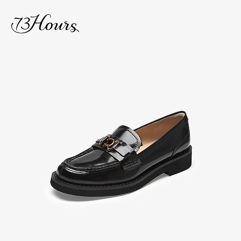 73Hours Women s Round Toe Decorative Buckle Slip-On Loafers 36
