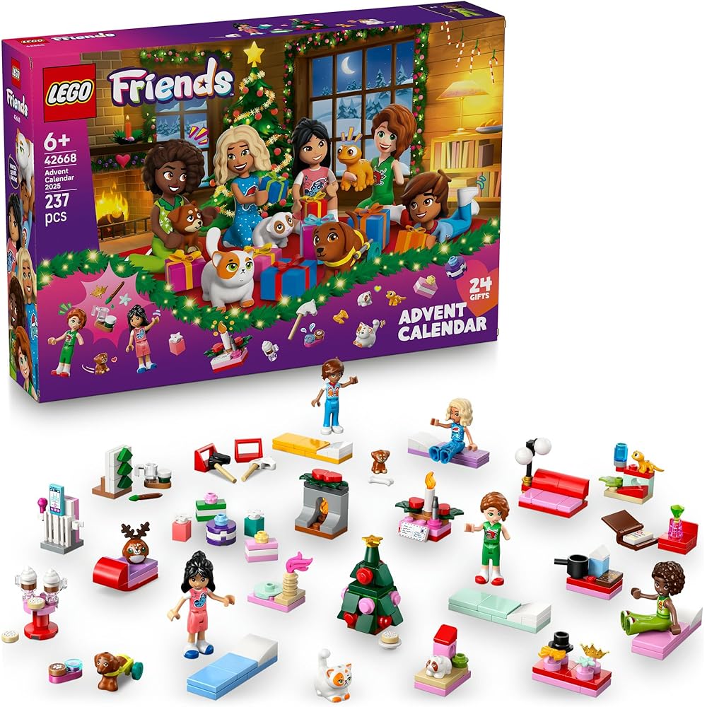 

LEGO Friends Advent Calendar 2025 Building Blocks Toy for Kids Ages 6-9 Vehicles Mini Cars