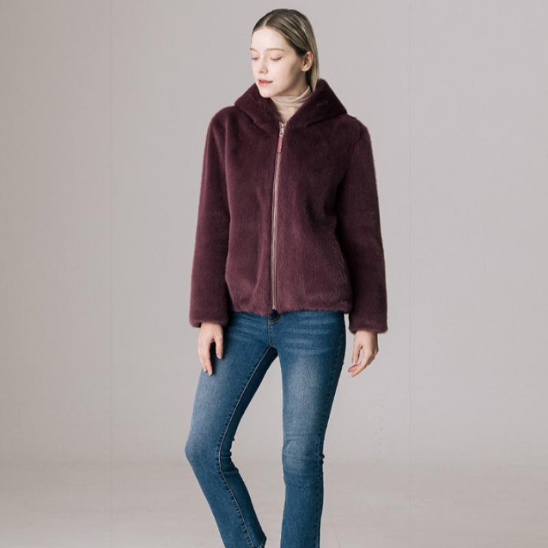 La Belle Shinyoung Fur Faux Mink Hooded Jacket Lb105jk 1
