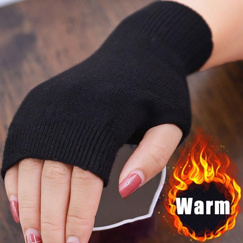 Gants d'hiver Gants sans doigts pour femmes Gants d'hiver chauds en cachemire pour femmes Chauffe-mains et poignets Moufles