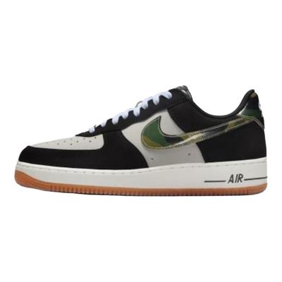Baskets Unisex Air Force 1 Low Noir Verni Camo Swoosh Blanc Gomme-Marron Moyen Blanc Sommet HQ1967-100