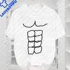 Casual Funny Missing Abs Plus Size Tshirt Gym Joke Gifts Fitness Workout Short Sleeve Crew Neck Polyester Graphic T Shirts