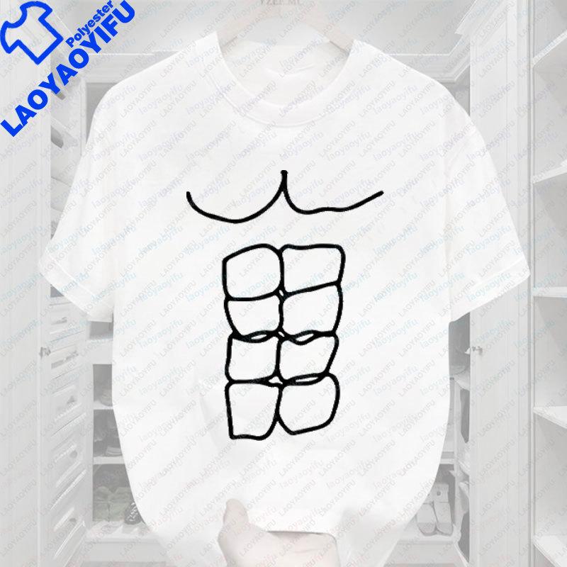 Casual Funny Missing Abs Plus Size Tshirt Gym Joke Gifts Fitness Workout Short Sleeve Crew Neck Polyester Graphic T Shirts
