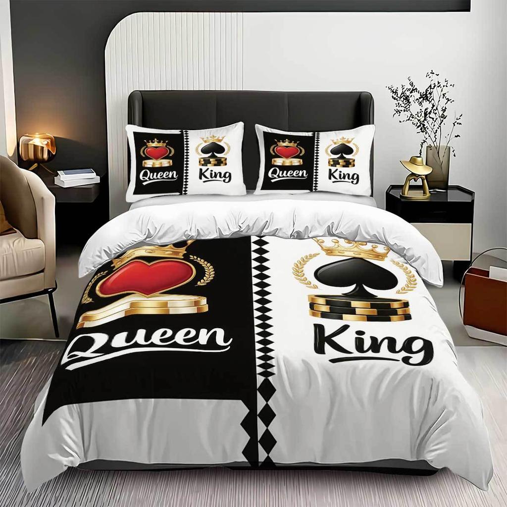 Bed Three-Piece King Queen Couple Quilt Cover Digital Printing Bedding Pillowcase Quilt Cover Home Textile