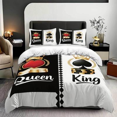 Bed Three-Piece King Queen Couple Quilt Cover Digital Printing Bedding Pillowcase Quilt Cover Home Textile