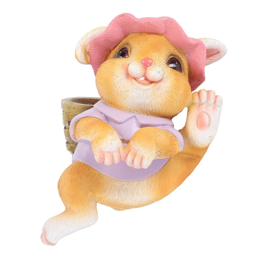 Animal Planter Hanging Ornament Lifelike Cute Appearance Flowerpot Hug Statue for Garden Yard Balcon