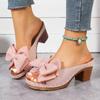 Women's Block Heeled Peep Toe Sandals - Stylish Slip On Heels for Going Out and Casual Summer Wear
