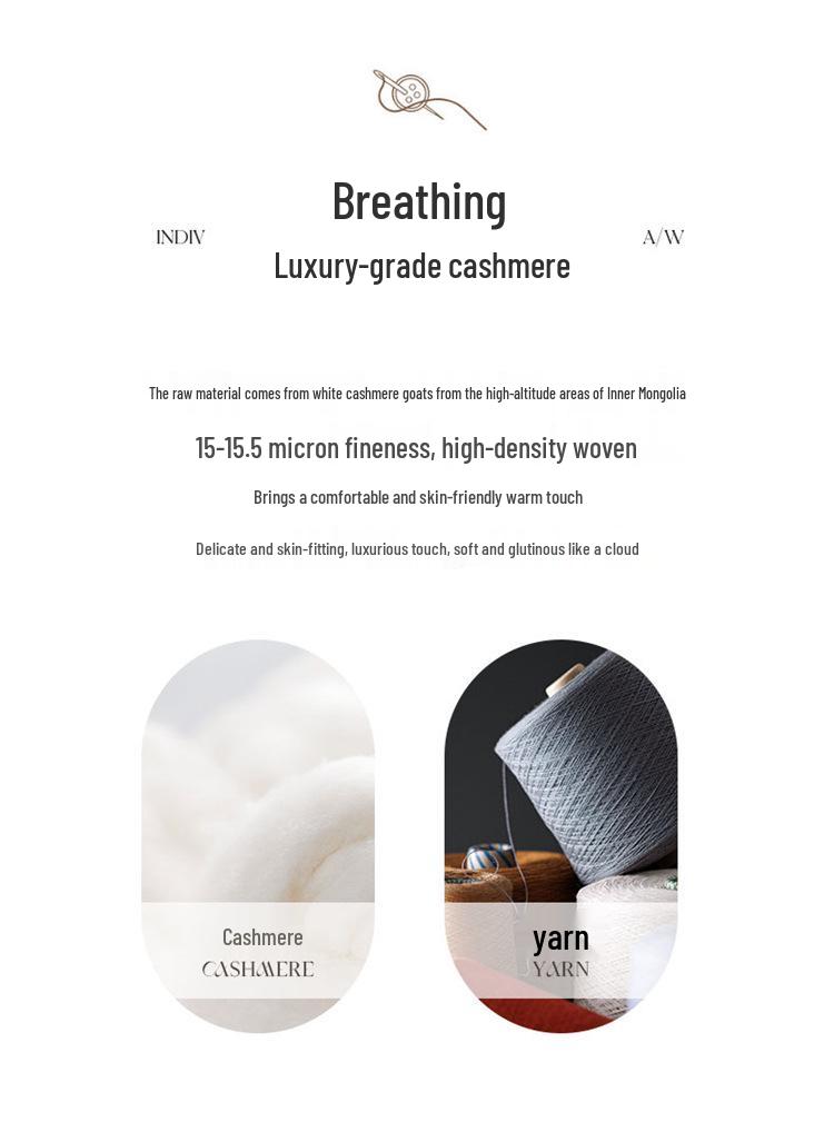 Cashmere High-Neck Loose Knit Sweater - Versatile Autumn/Winter Casual Top