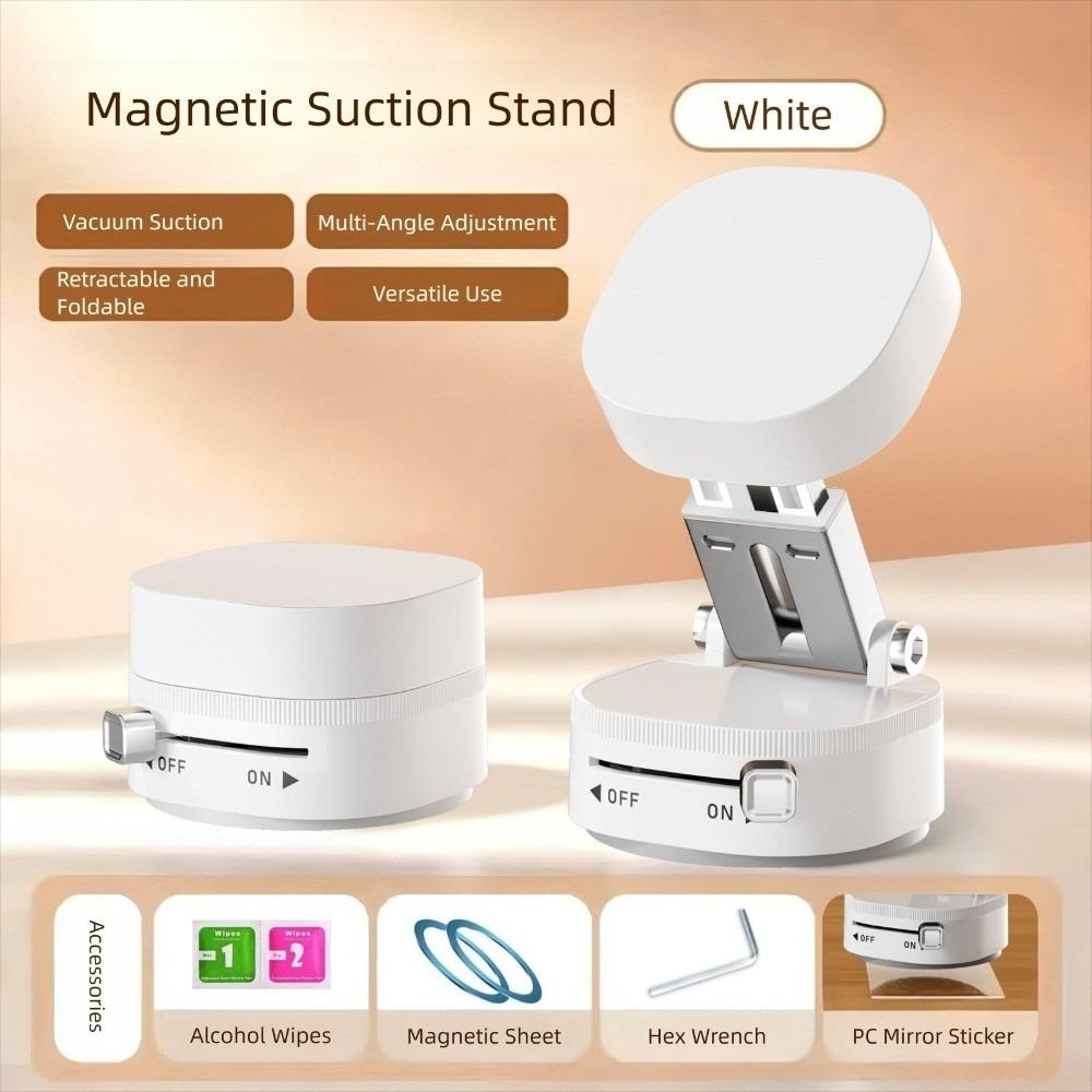 360° Rotation Magnetic Car Phone Holder With Vacuum Suction Cup Car Mount Dashboard Phone Bracket Retractable Folding