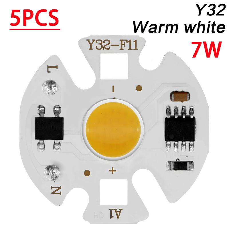 Y32 5pcs Chip COB LED Lamp LED Lamp Bulb 220V IP65 Input Smart IC For DIY LED Flood Light Spotlight Real Power 3W 5W 7W 10W 12W