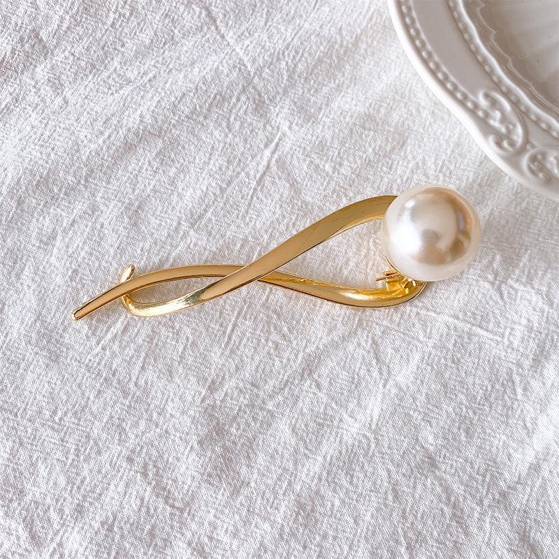 Korean Women Pearl Hair Clips Elegant Lady Female Ponytail Barrettes Metal Hairpins Hair Accessories Girls Headdress
