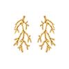 18K Gold Stainless Steel Stud Earrings Women Vintage Ocean Element Vacation Style Titanium Steel Fashion Ear Jewelry New Arrival