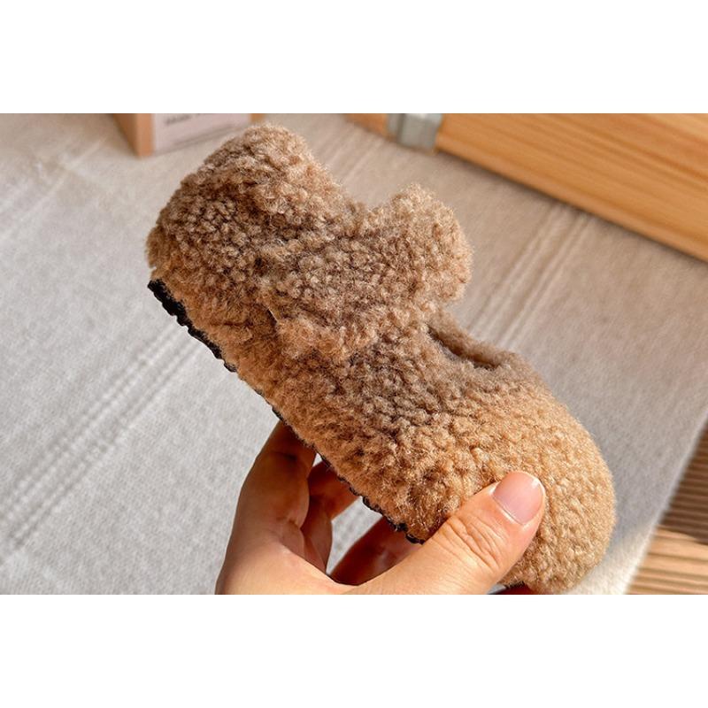 Sapatos Loafer de Inverno para Meninas com Forro de Lã Sapatos Quentes de Algodão