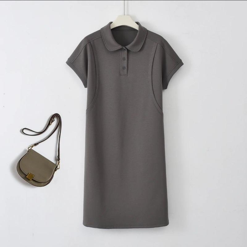 Summer Temperament Short Sleeved Medium Long Slimming Versatile A-line Dress Women's Casual T-shirt Dresses