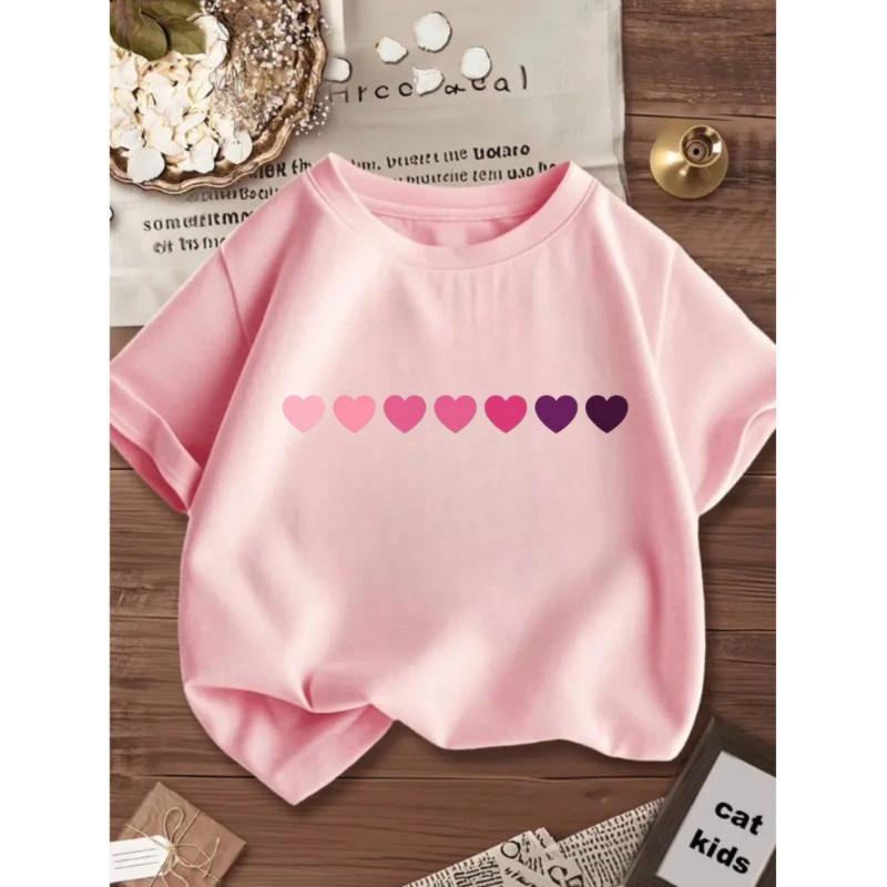 

Camiseta Blusinha Infantil Juvenil Menina Moça Fileira Coração 100% Algodão 100cm белый