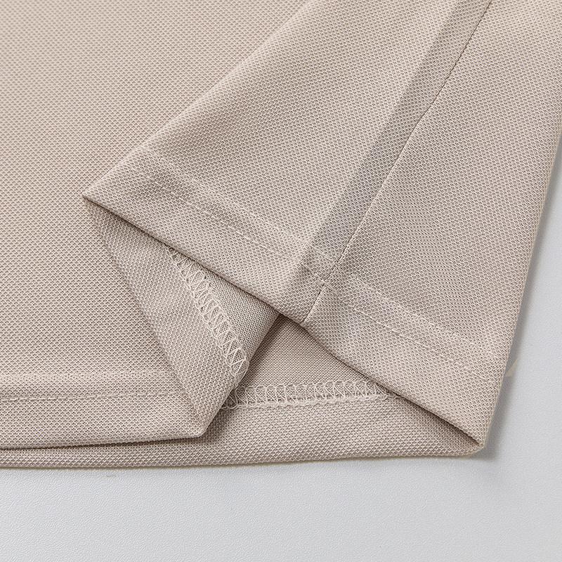 Men's Business Casual Short Sleeved Shirt with Badge Solid Color Polo Shirt Fashionable Breathable Comfortable Versatile Top