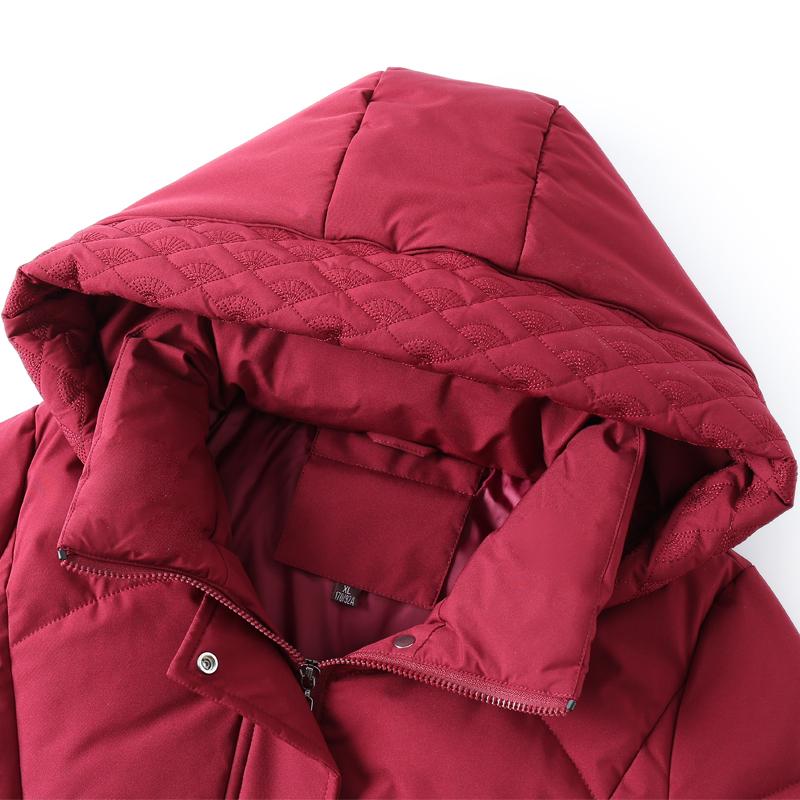 Middle Age Women Winter Down Coats Vintage Parkas Hooded Plus Size Elegant Thick Warm Down Jackets Woman Outerwears