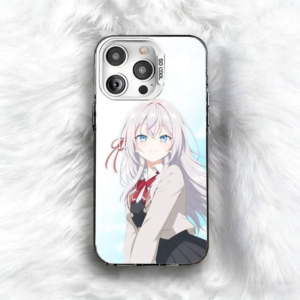 Custodia per Telefono Anime Carina A-Alya per iPhone 16 17 15 14 12 13 Pro Max Colore Nero Copertura Antiurto