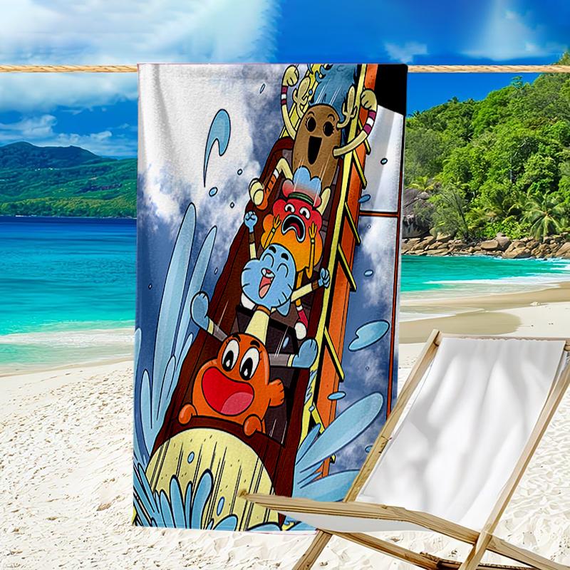 Proof Beach Towel with a The Amazing World of Gumball Pattern - Soft,absorbent,quick-drying,machine Washable - Perfect for Swimming,camping,bathing