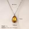 18K Gold Plated Stainless Steel Water Drop Diamond Pendant Necklace for Women - French Light Luxury Style