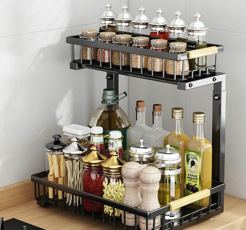 Under-Sink Pull-Out Storage Drawer Rack