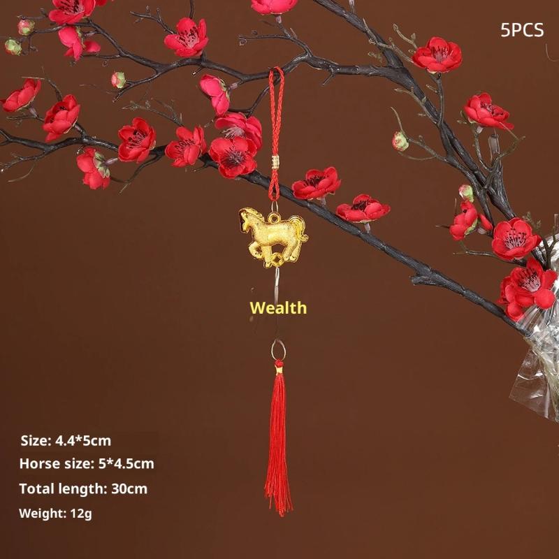 2026 Rok koně Nástěnný závěsný lucernový ozdobný přívěsek Čínský rok Šťastná dekorace Doplňky Otevírání domu Malý přívěsek Gi