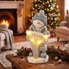 Christmas Decoration Snowman Figure, Illuminated Christmas Statue made of MGO with Welcome Sign, LEDs and Daily Timer