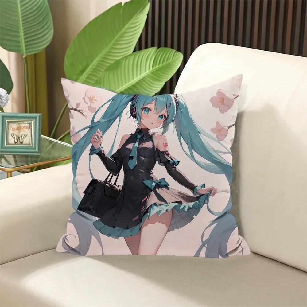 H-Hatsune Miku Cushion Covers Pillow Cases Stuffed Cushions Decorative Pillows for Sofa Cover Elegant Room Sleep Home