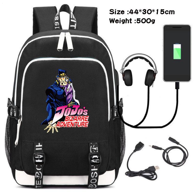Jojo's Fantastic Adventure School Bag Anime Peripheral Backpack Schoolgirl Canvas Oxford Backpack