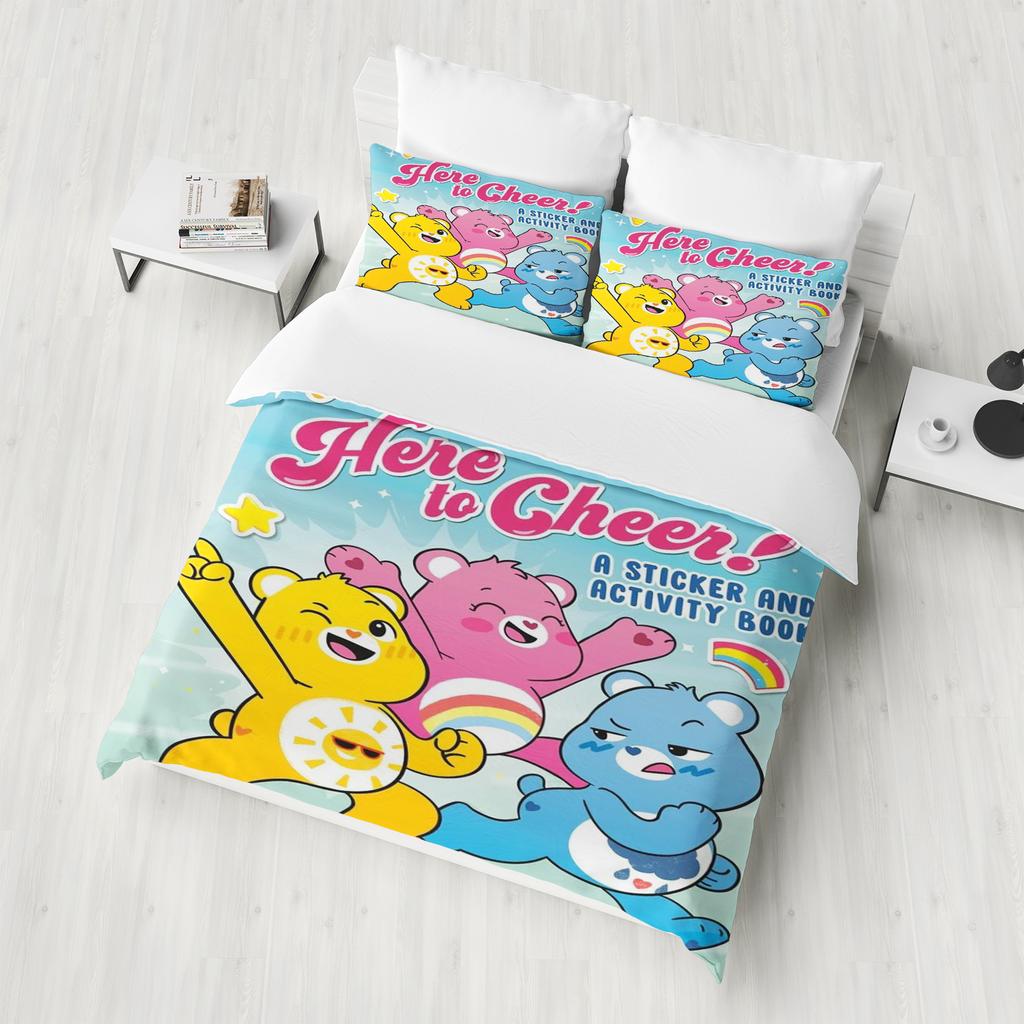 Carebears Care Bears Anime Home Bedroom Comforte Nordic Polyester Material Suitable for Children and Adults 3-piece Set