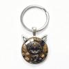 Yin Yang Double Cat Ear Gem Keychain - Trendy Unisex Alloy Accessory