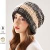 Women S Thick Yarn Slouchy Knit Hat Large Head Size Ear Flap Warm Cold Hat