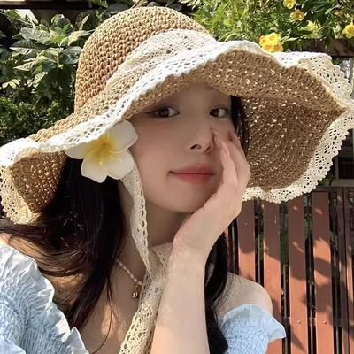Summer Large Brim UV Protection Sun Protection Hat Seaside Vacation Straw Bucket Hat